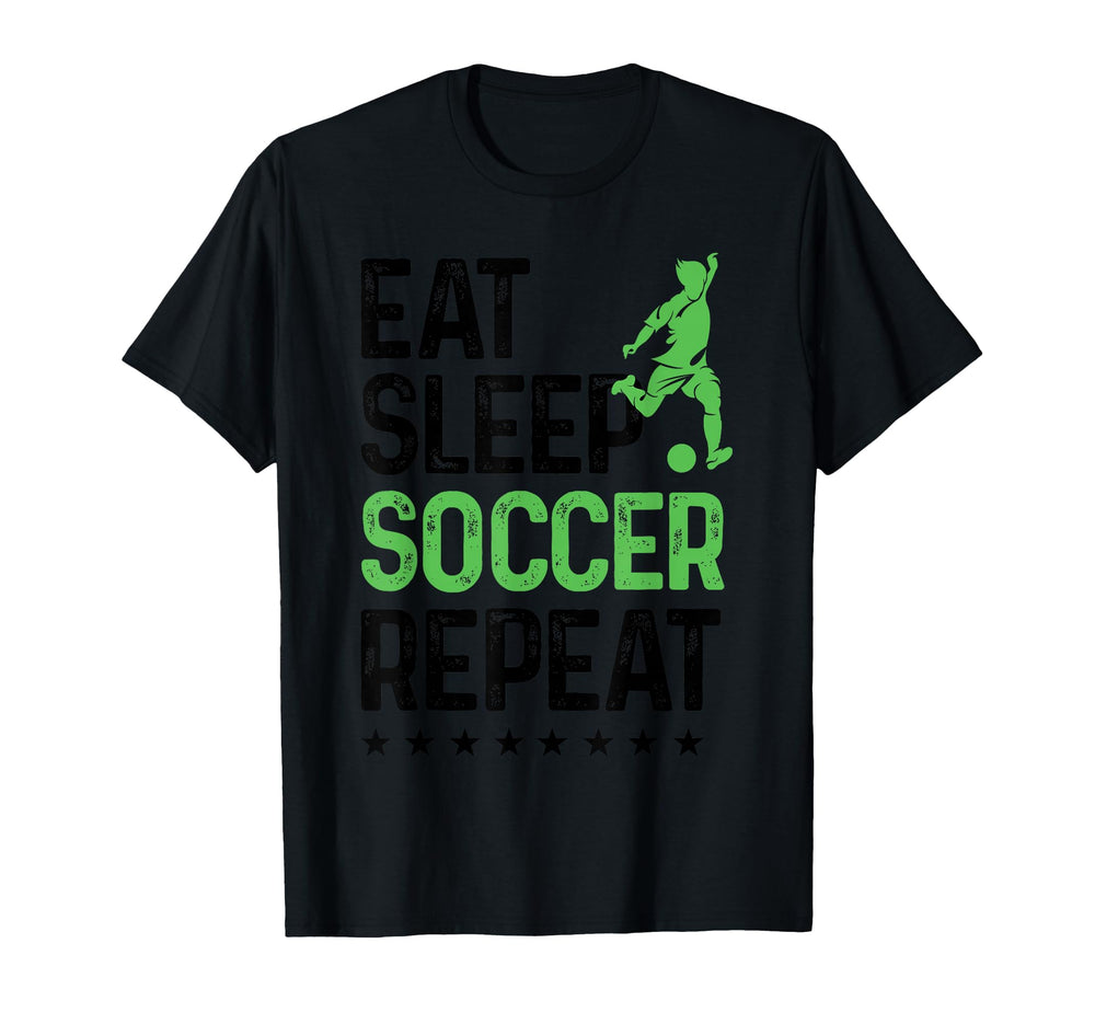 Eat Sleep Soccer Repeat Soccer Sports T-Shirt - Graphic Print for Adults