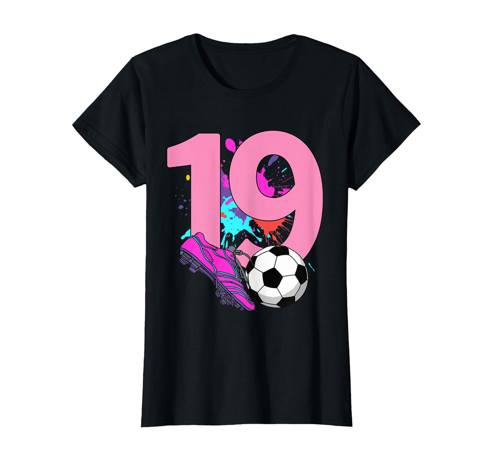19Th Birthday Soccer Player Football 19 T-Shirt - Aesthetic Graphic Unisex