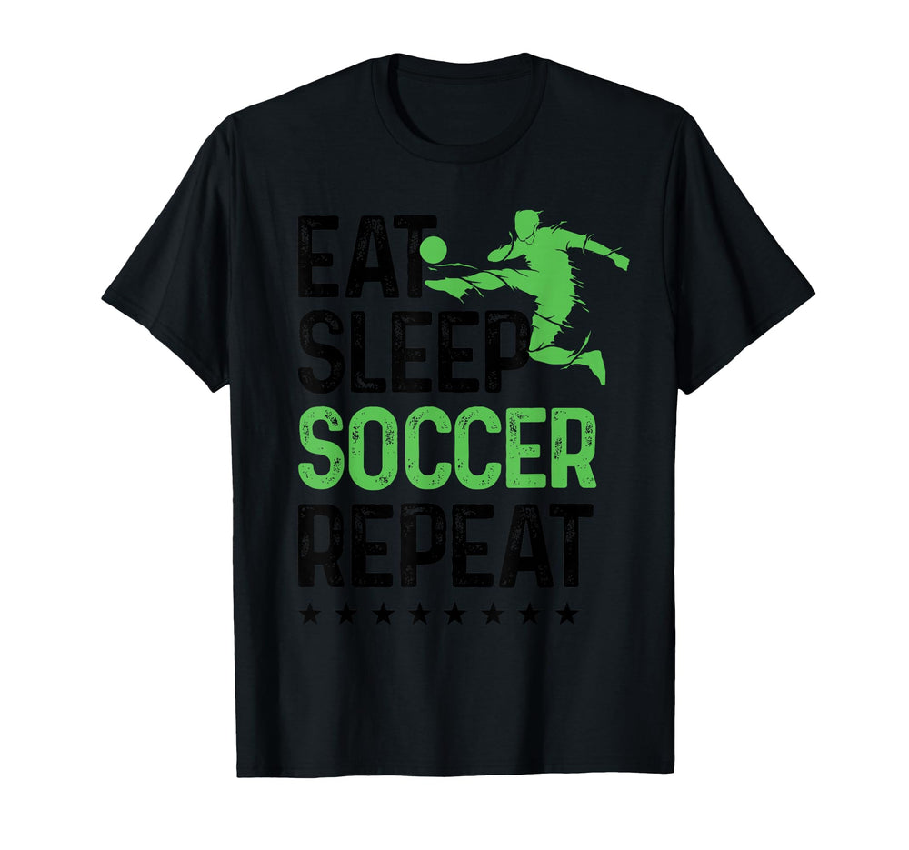 Eat Sleep Soccer Repeat Sport Player T-Shirt - Aesthetic Graphic for Adults
