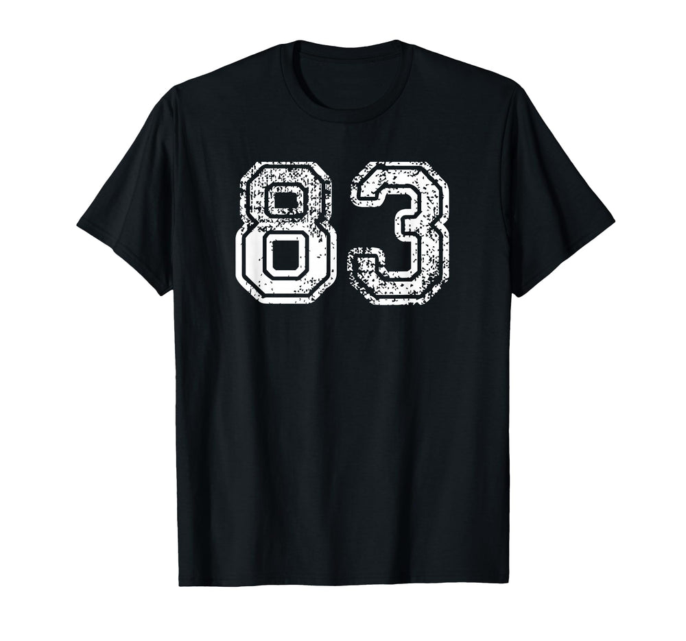 Number 83 Baseball Football Soccer T-Shirt - Aesthetic Graphic for Adults