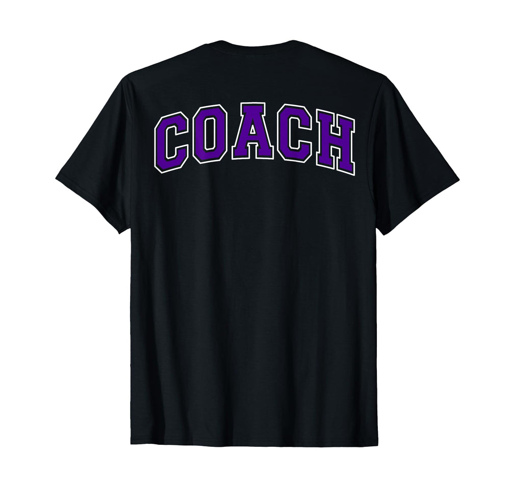 Coach Sports Trainer Purple White Back T-Shirt - Fun Novelty Design Unisex