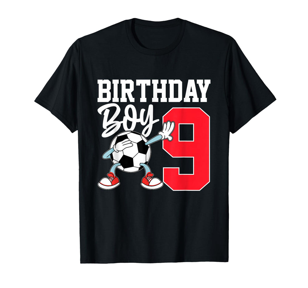 9Th Birthday Football Soccer Nine 9 T-Shirt - Fun Novelty Design Unisex