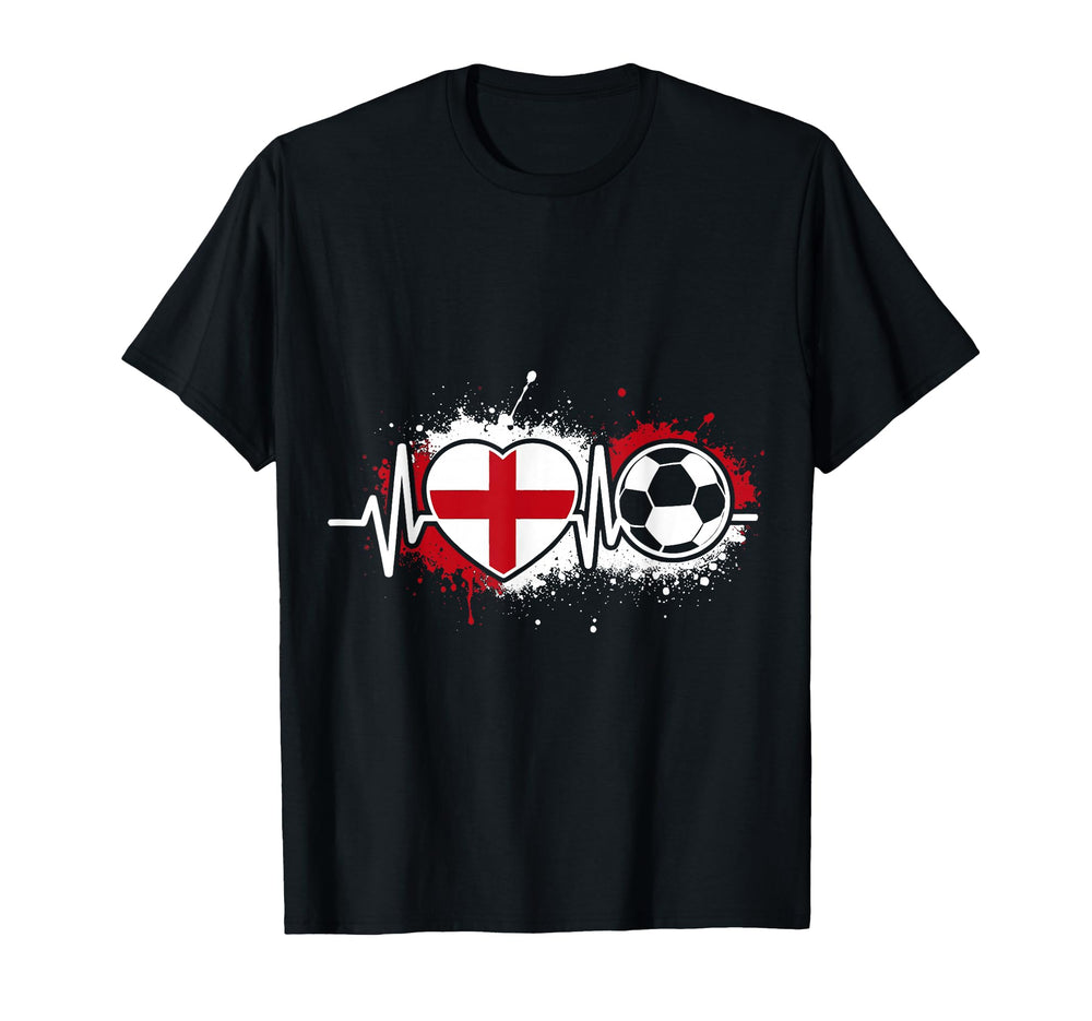 Heartbeat England Soccer Flag T-Shirt - Streetwear Style for Adults