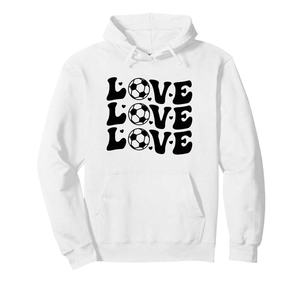 Valentines Day Soccer Love Hearts Hoodie - Fun Novelty Design Unisex