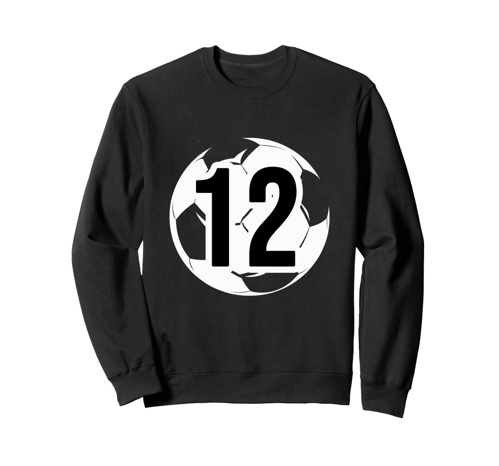 12 Soccer Birthday Gift Soccer Fan Sweatshirt - Trendy Graphic Unisex