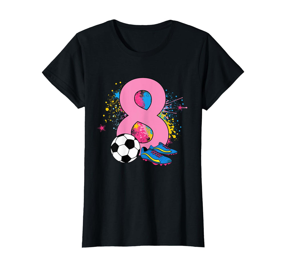 8Th Birthday Soccer Player Football 8 T-Shirt - Minimalist Print Unisex