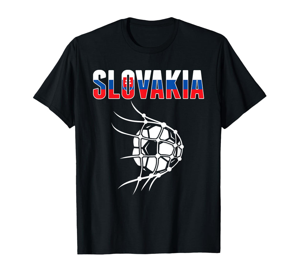 Slovakia Soccer Ball Net Support T-Shirt - Novelty Apparel Men Women