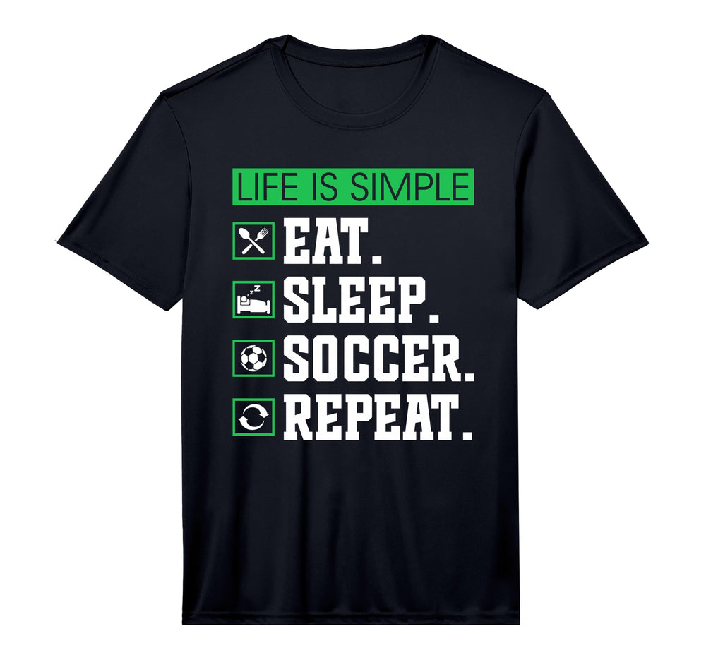 Eat Sleep Soccer Repeat Soccer Player T-Shirt - Minimalist Print Unisex