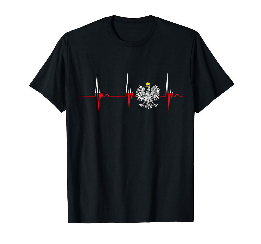 Polska Eagle Pole Heartbeat Ecg T-Shirt - Custom Art Print for Adults