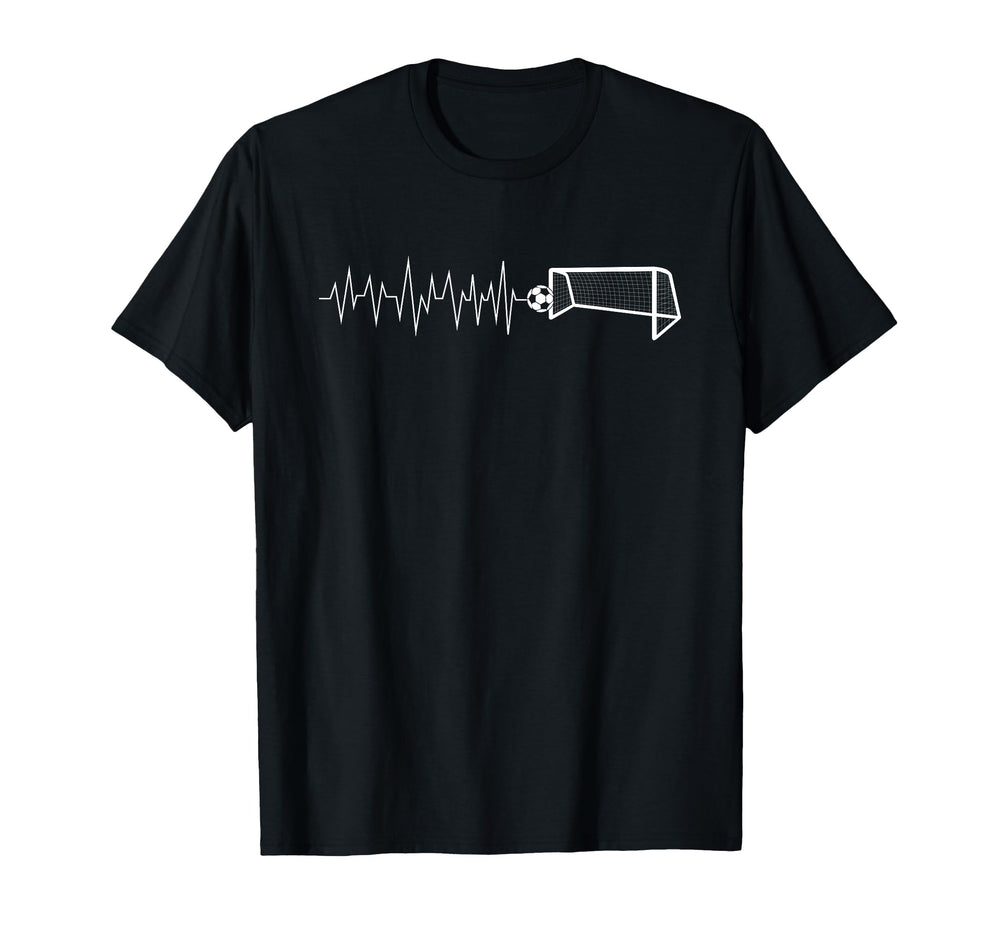 Funny Soccer Heartbeat Ecg Football T-Shirt - Novelty Apparel Men Women