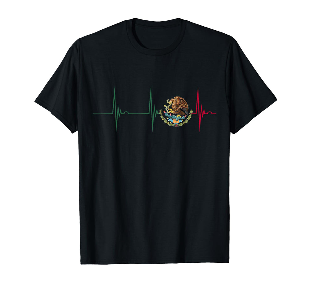 Mexico Heartbeat Ekg Pulse T-Shirt - Casual Everyday Wear Men Women