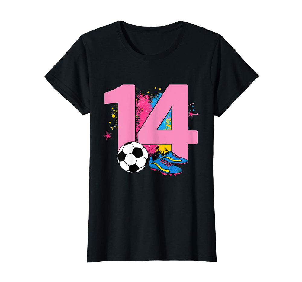 14Th Birthday Soccer Player Football T-Shirt - Fun Novelty Design Unisex