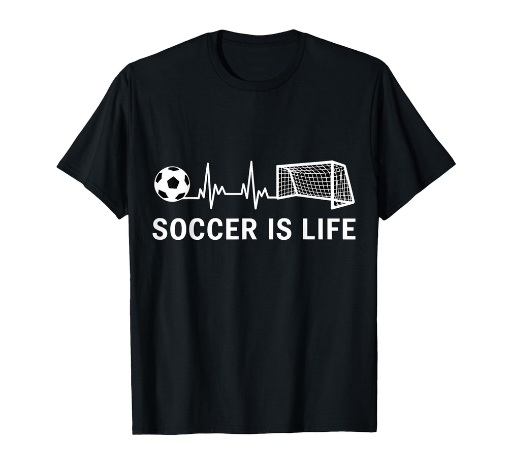 Soccer Is Life Heartbeat T-Shirt - Aesthetic Graphic for Adults