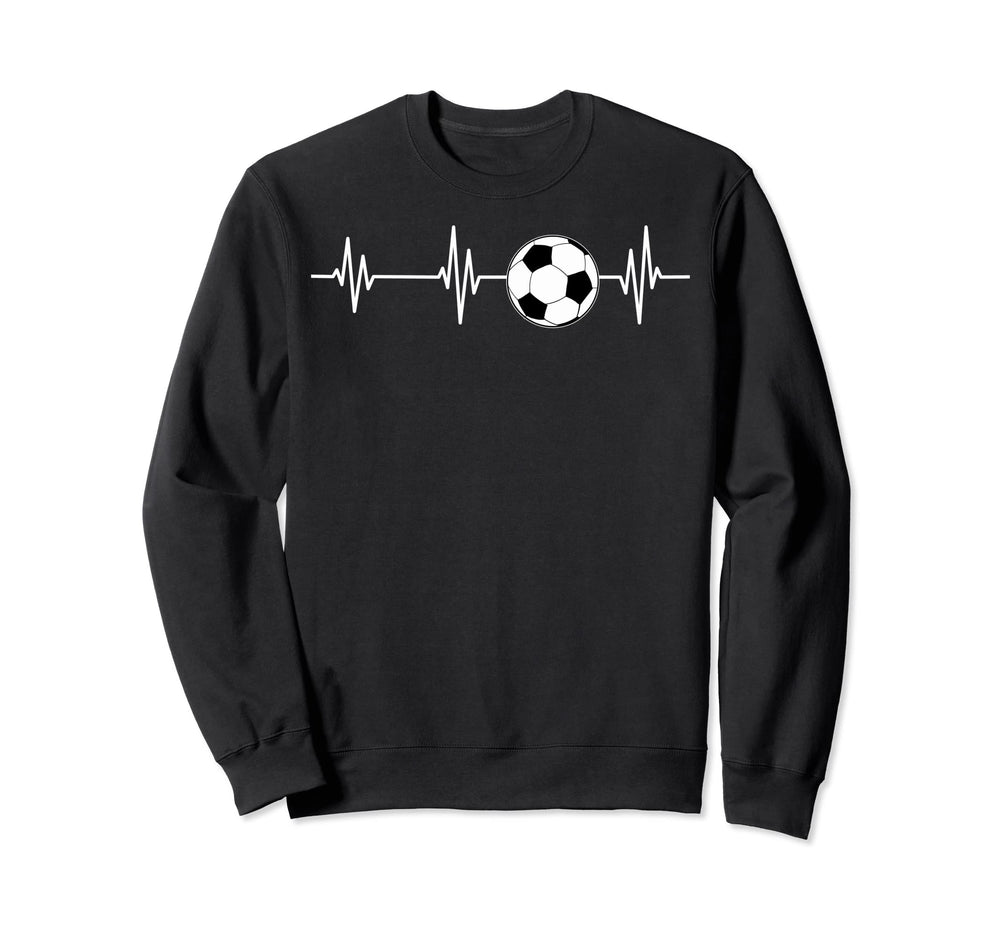 Soccer Coaches Soccer Players Heartbeat Sweatshirt - Graphic Print Unisex