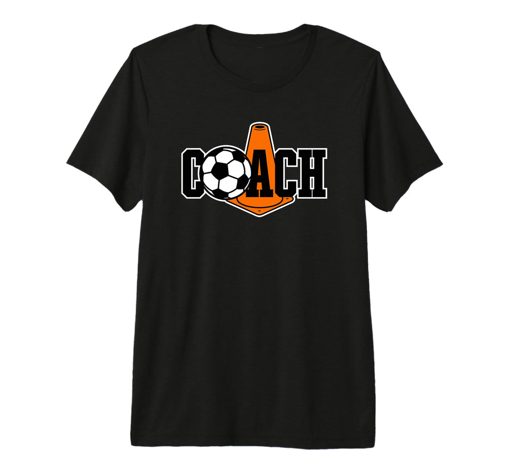 Soccer Coach Ball And Cone Tri Blend T-Shirt - Trendy Graphic Men Women