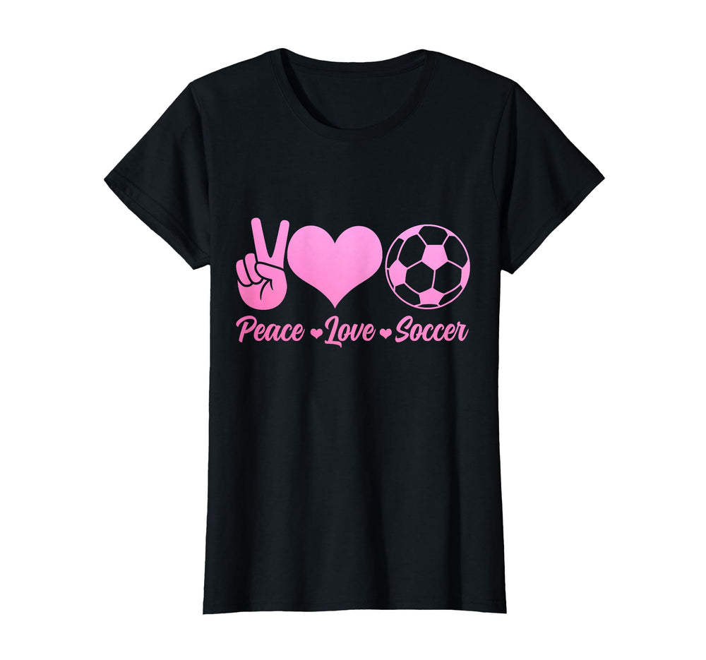 Soccer Player Peace Love Soccer Player T-Shirt - Trendy Graphic for Adults