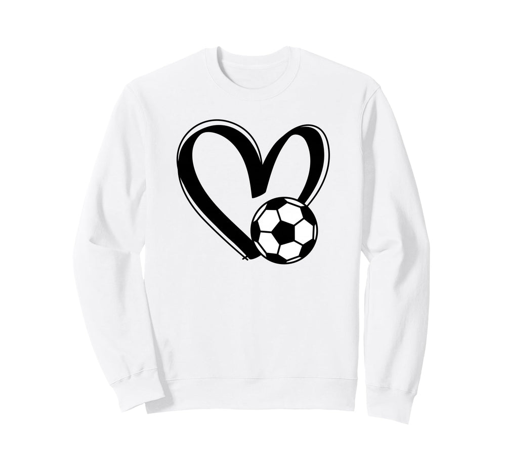 Soccer Ball Heart Sweatshirt - Custom Art Print for Adults