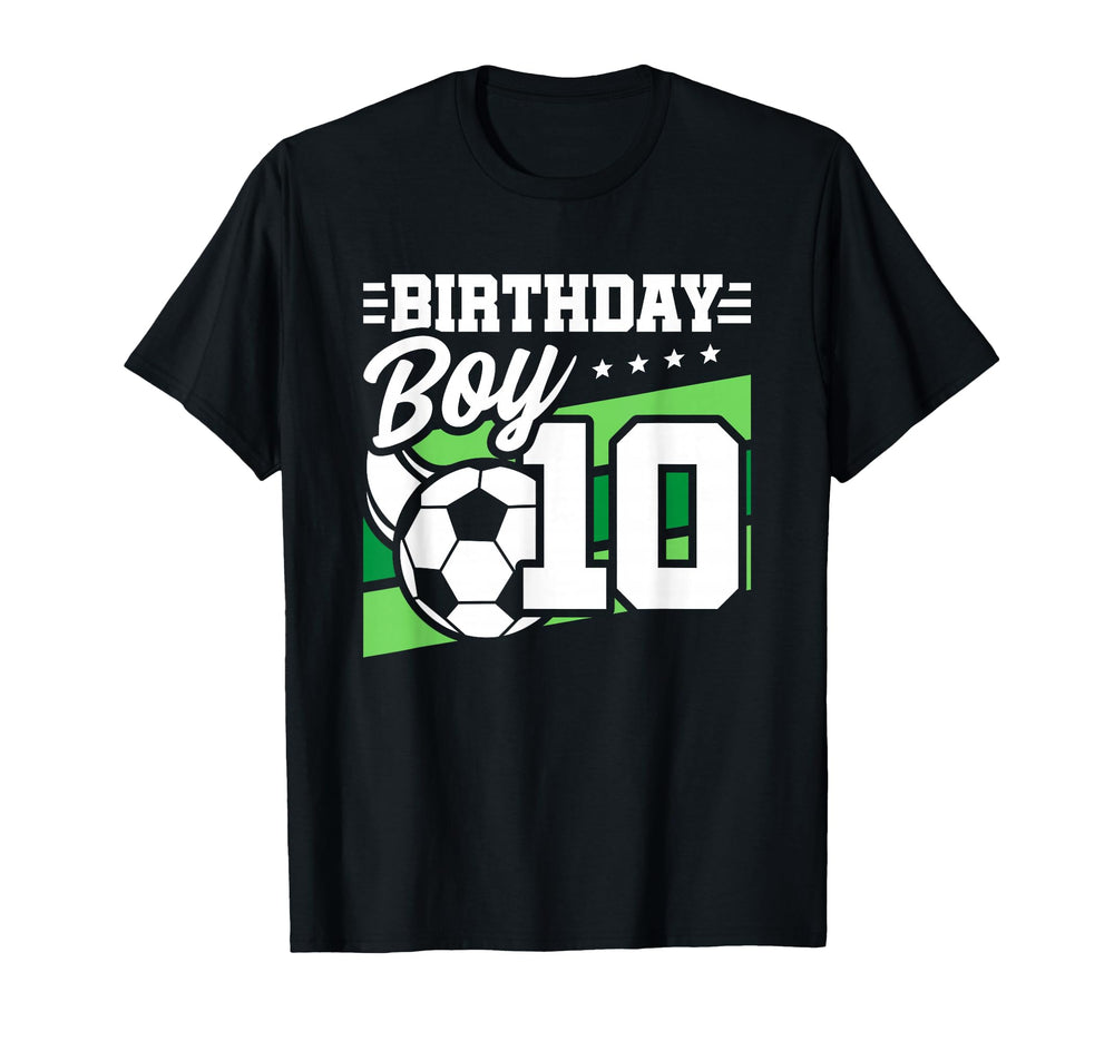 Soccer Birthday Party 10 Year Old T-Shirt - Novelty Apparel for Adults