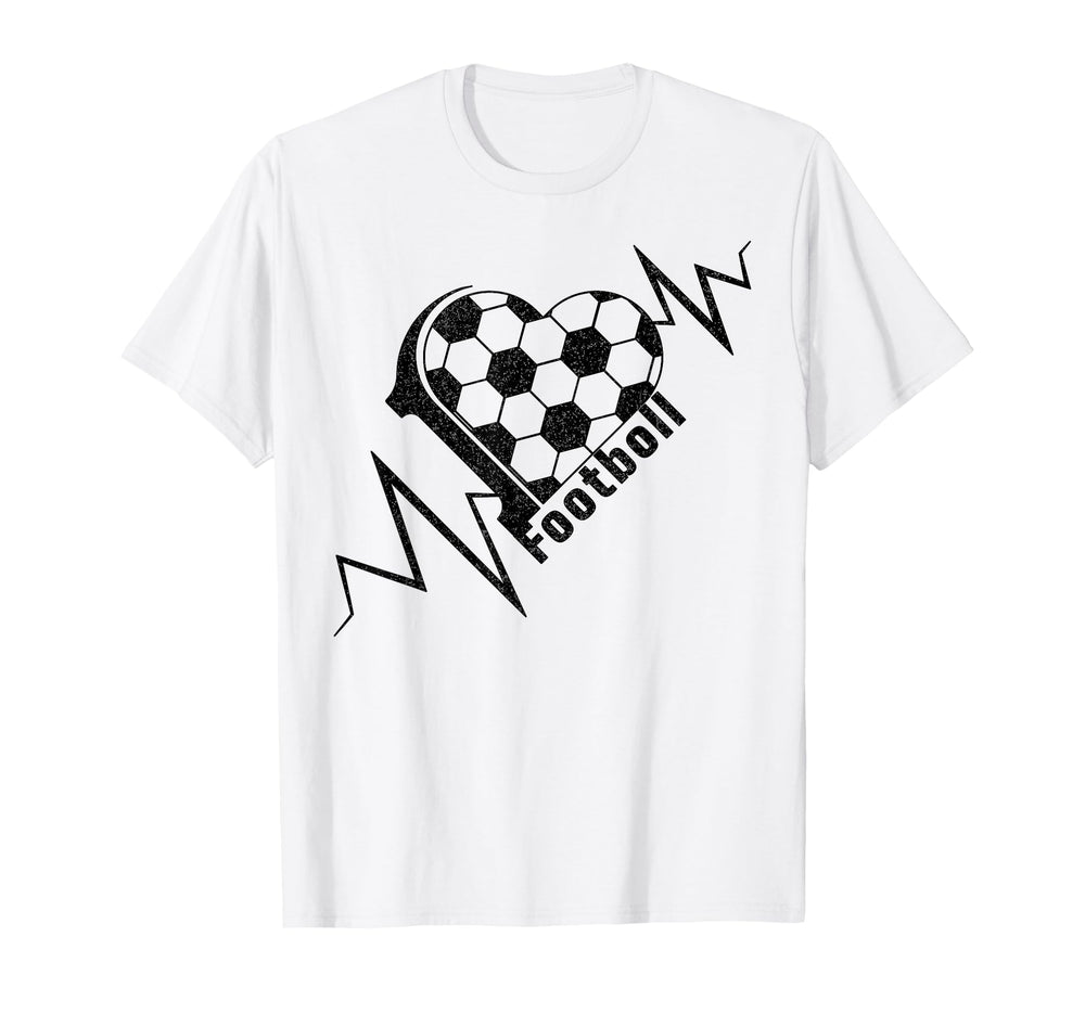 Love Football Heartbeat Soccer Pulse T-Shirt - Custom Art Print Unisex