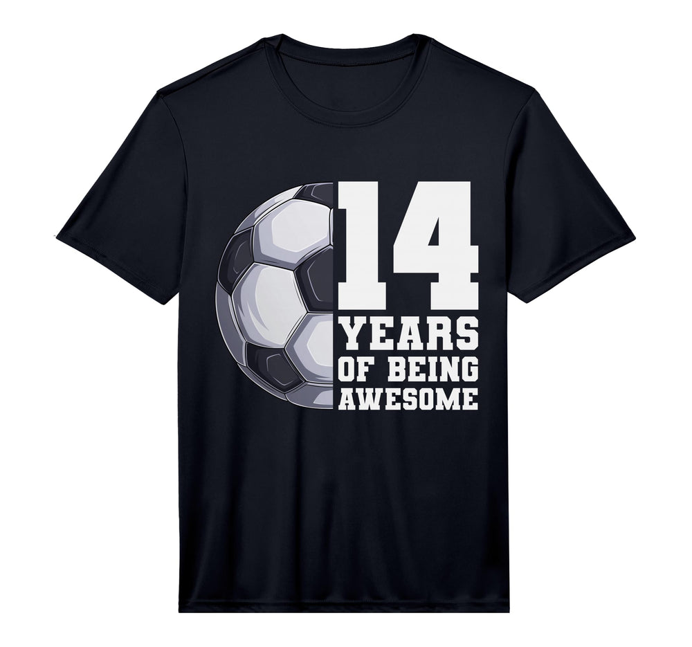14 Years Being Awesome Soccer 14Th T-Shirt - Unique Graphic Men Women