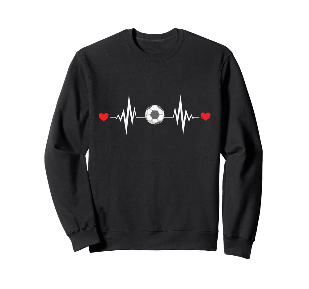 Heartbeat Soccer Sports Player Sweatshirt - Custom Art Print for Adults
