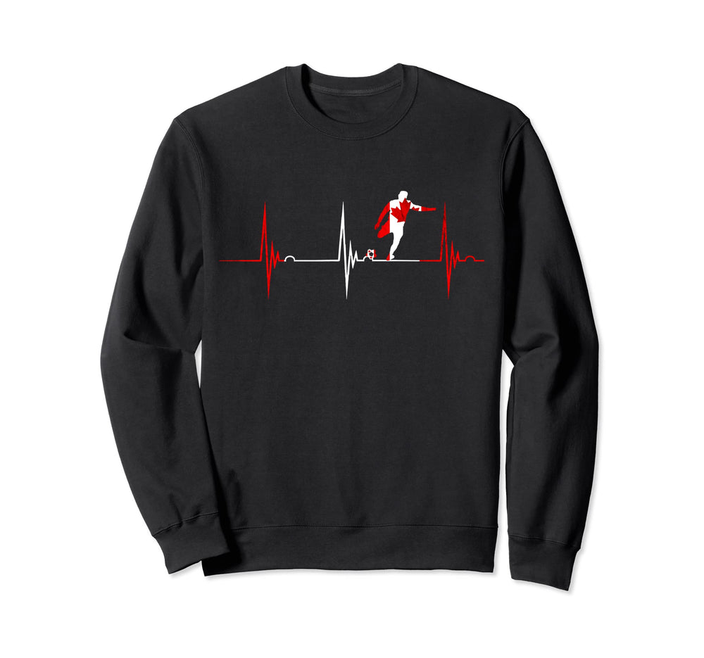 Canada Heartbeat Ekg Pulse Canadian Sweatshirt - Graphic Print Men Women