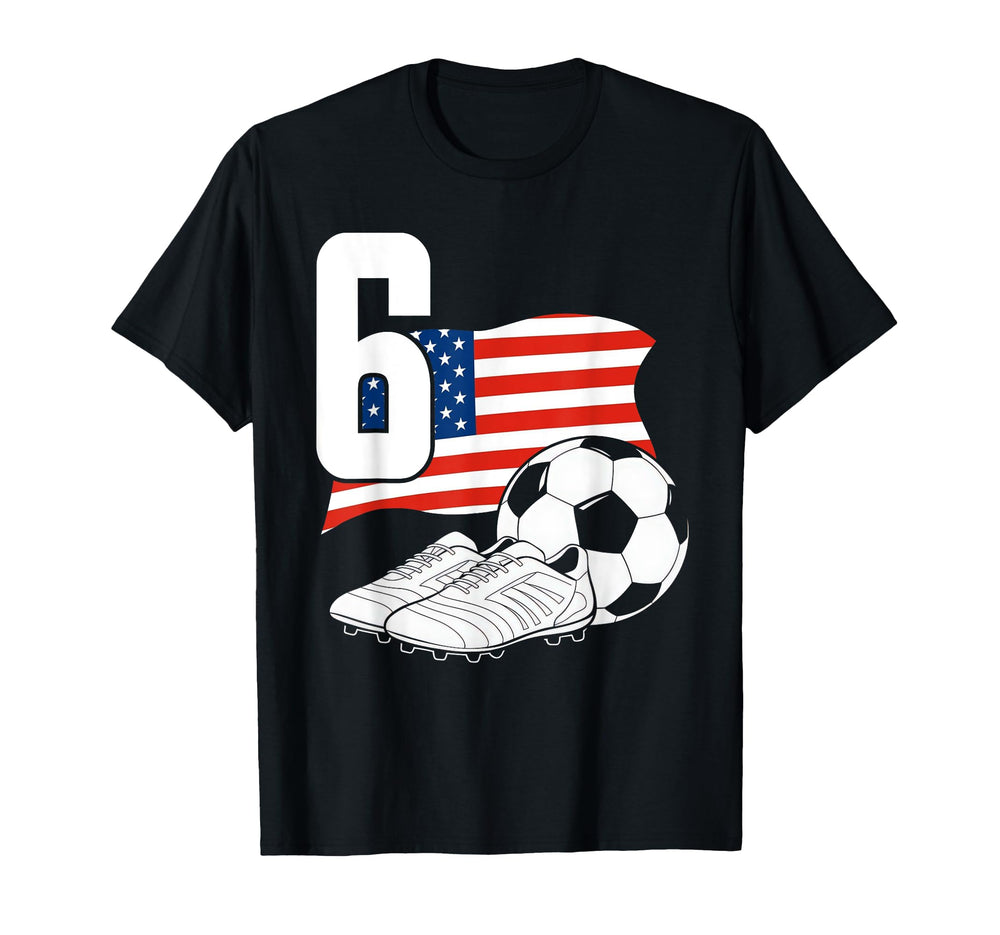 6 Soccer Birthday Gift Soccer Fan T-Shirt - Minimalist Print Men Women