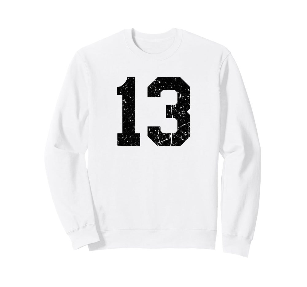 Black Distressed Sport Team Sweatshirt - Fun Novelty Design Men Women