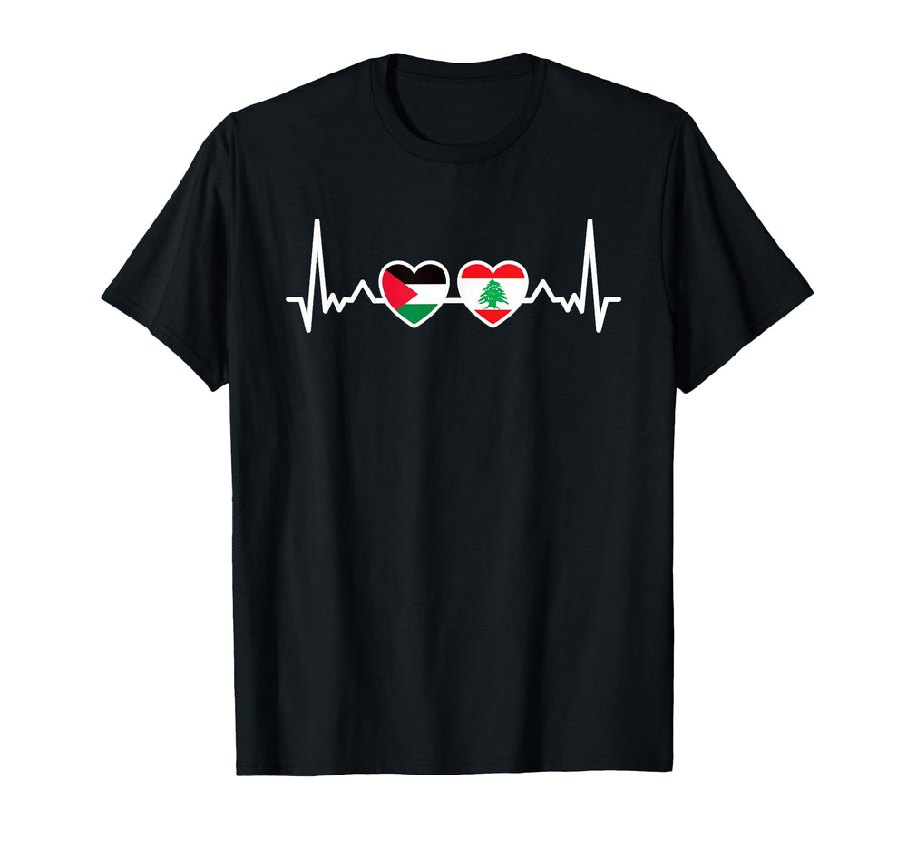 Lebanon Palestine Flag Lebanese Palestinian T-Shirt - Graphic Print Unisex
