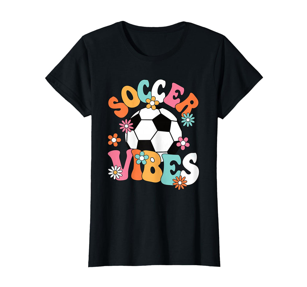 Soccer Vibes Soccer Player Groovy T-Shirt - Minimalist Print Men Women