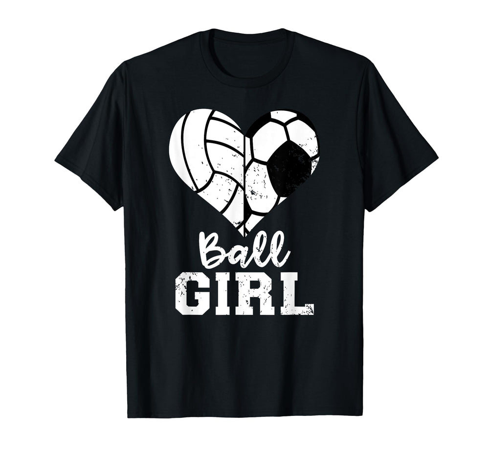 Ball Heart Funny Soccer Volleyball T-Shirt - Novelty Apparel Men Women