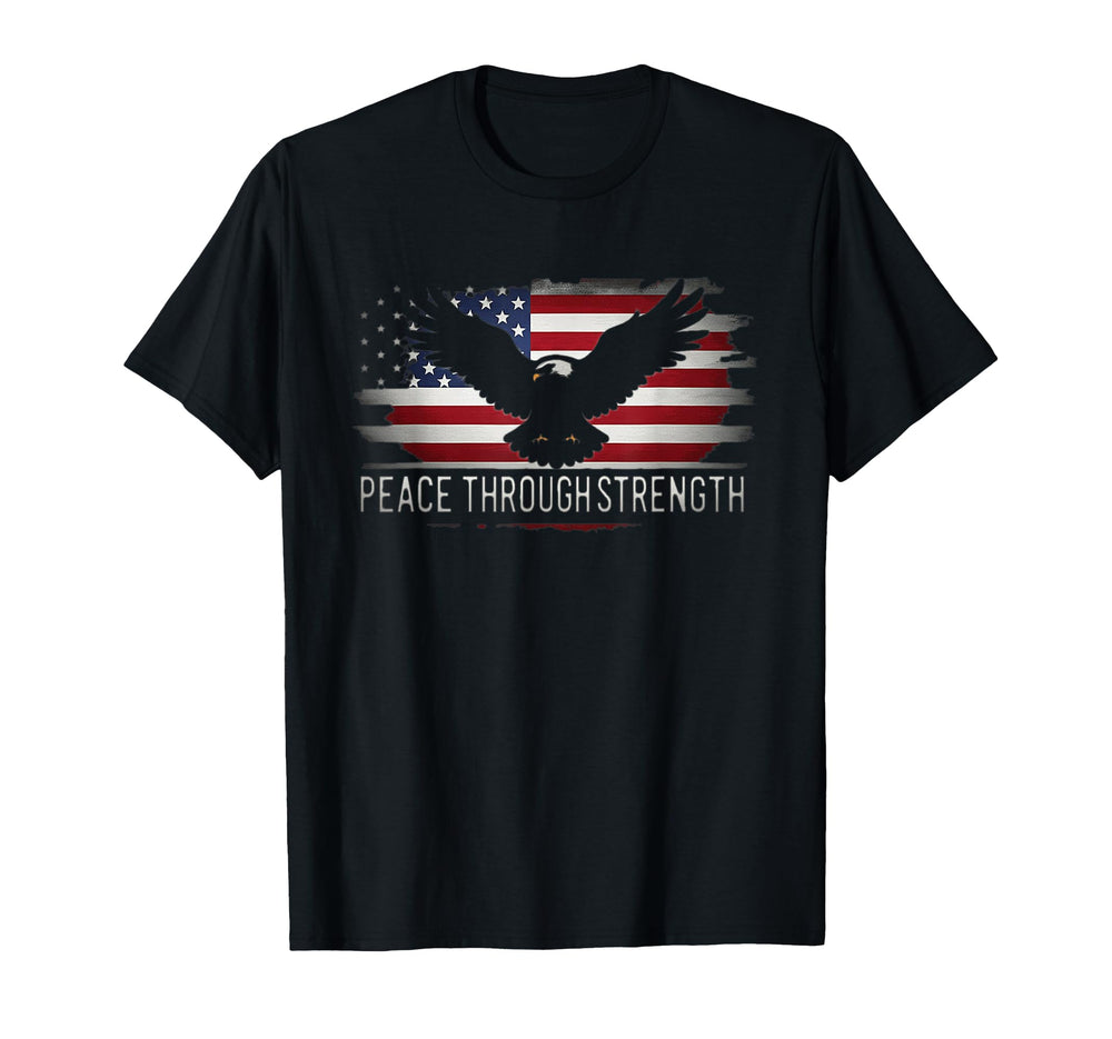 Peace Through Strength Distressed T-Shirt - Minimalist Print Men Women
