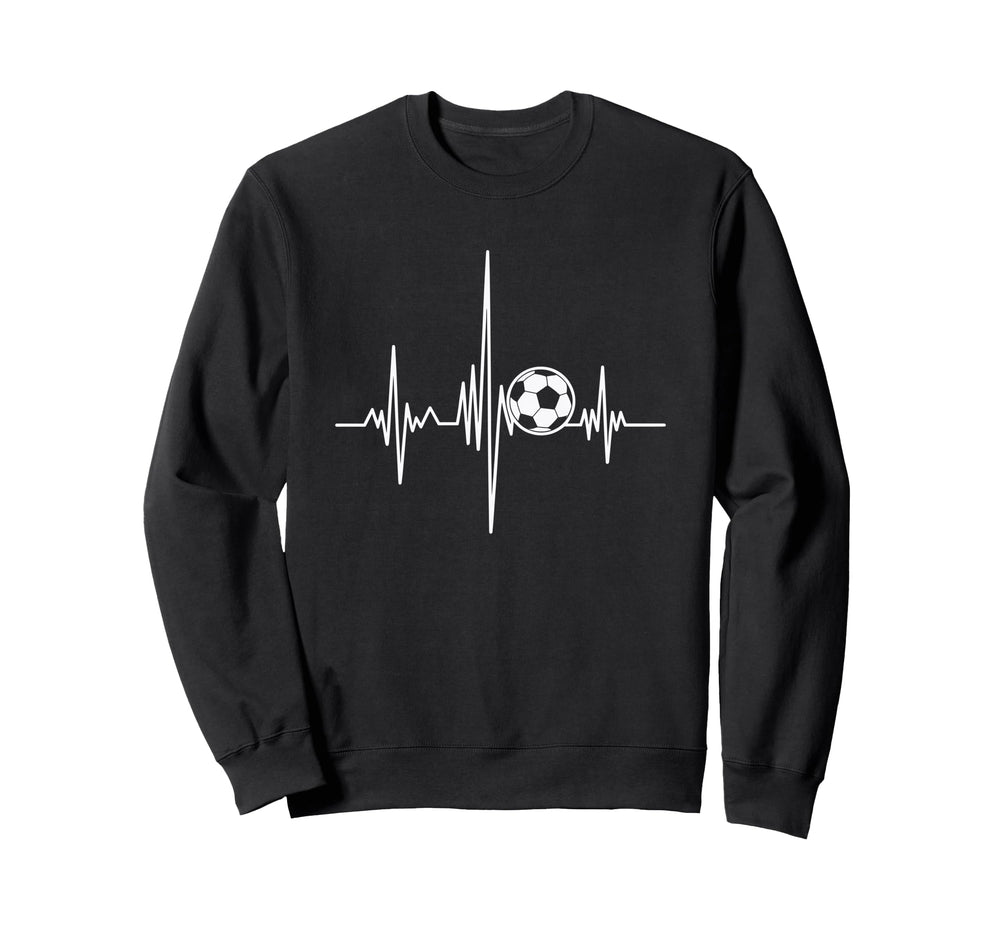 Soccer Heartbeat Goal Line Sweatshirt - Custom Art Print Unisex