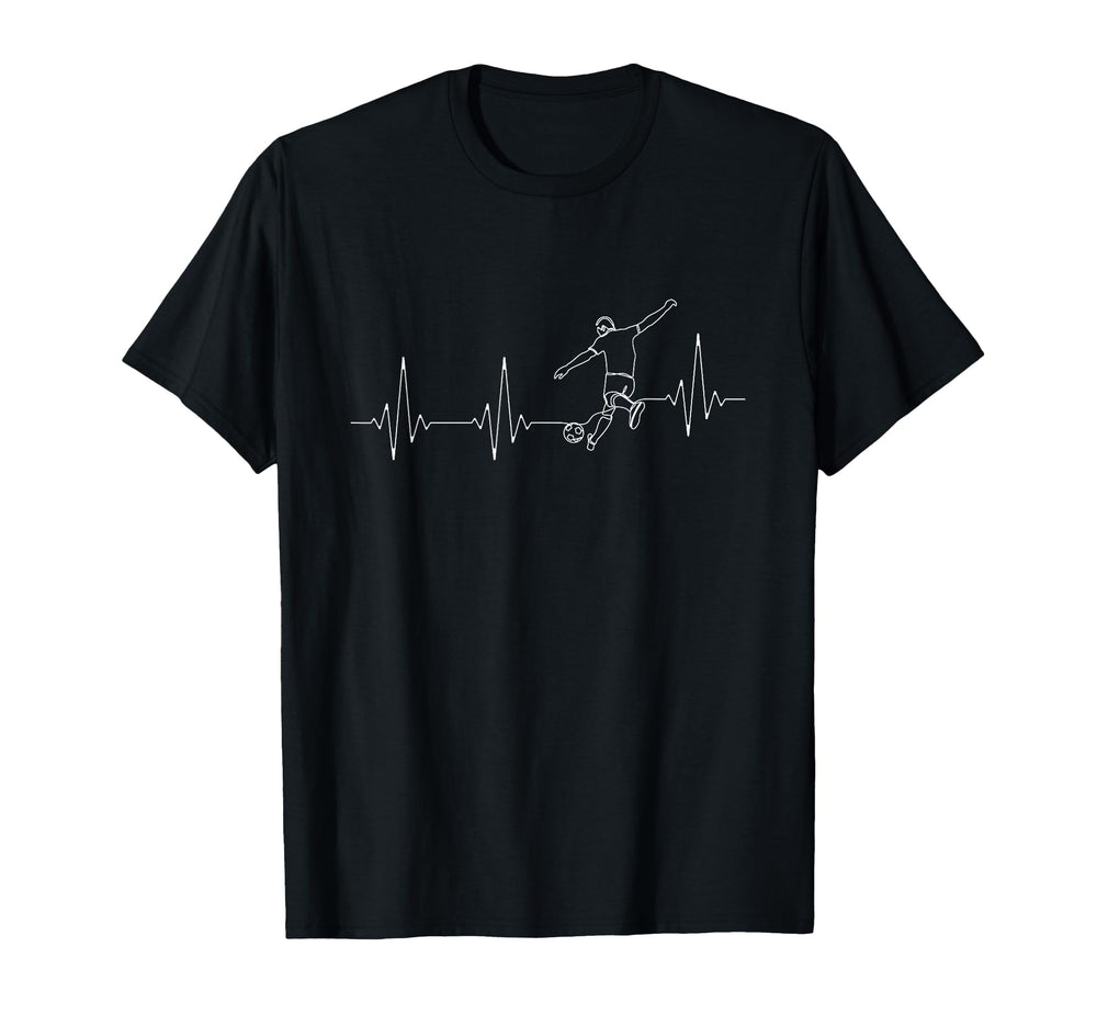 Soccer Shot Striker Heartbeat Soccer T-Shirt - Aesthetic Graphic Men Women