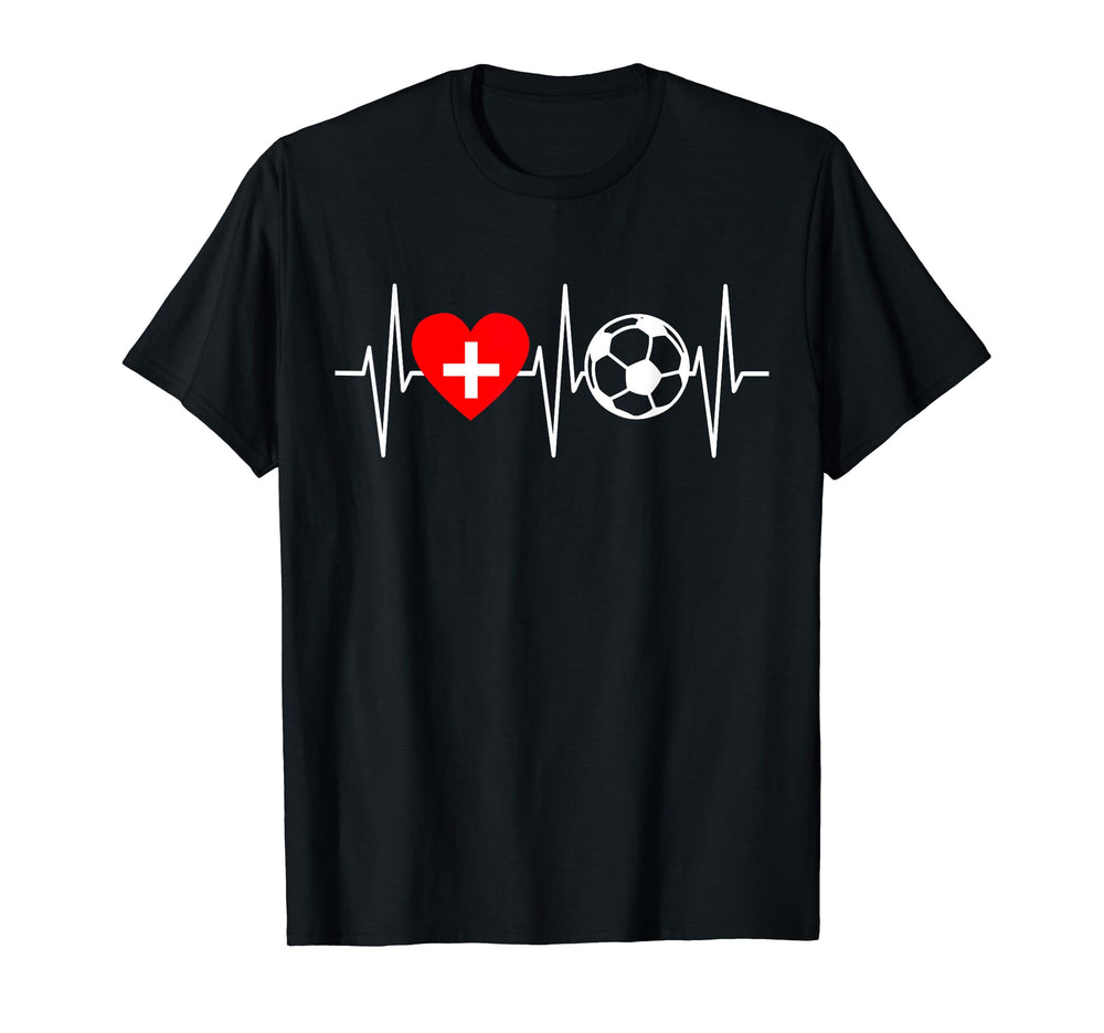 Switzerland Soccer Flag Heart Swiss T-Shirt - Fun Novelty Design Unisex