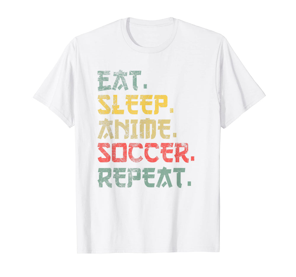Eat Sleep Anime Soccer Repeat Funny T-Shirt - Aesthetic Graphic Men Women
