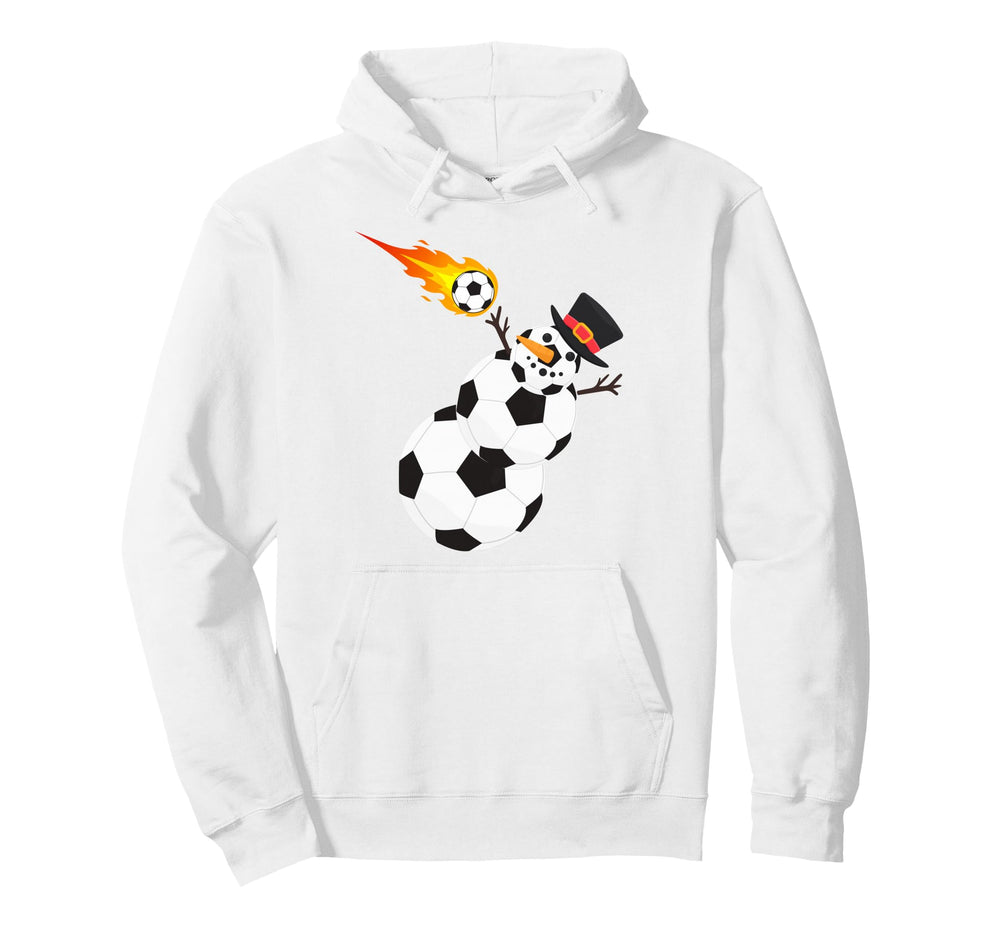 Soccer Balls Snowman Winter Hoodie - Casual Everyday Wear for Adults
