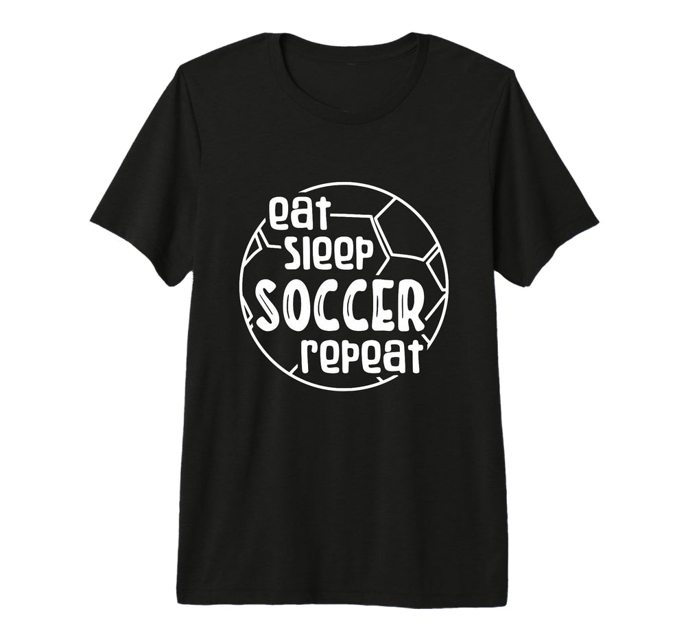 Eat Sleep Soccer Repeat Tri Blend T-Shirt - Trendy Graphic Unisex