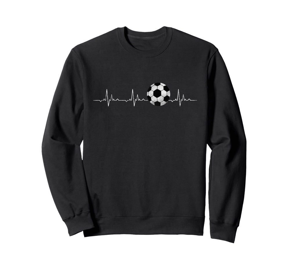 Soccer Ball Heartbeat Funny Sweatshirt - Custom Art Print for Adults