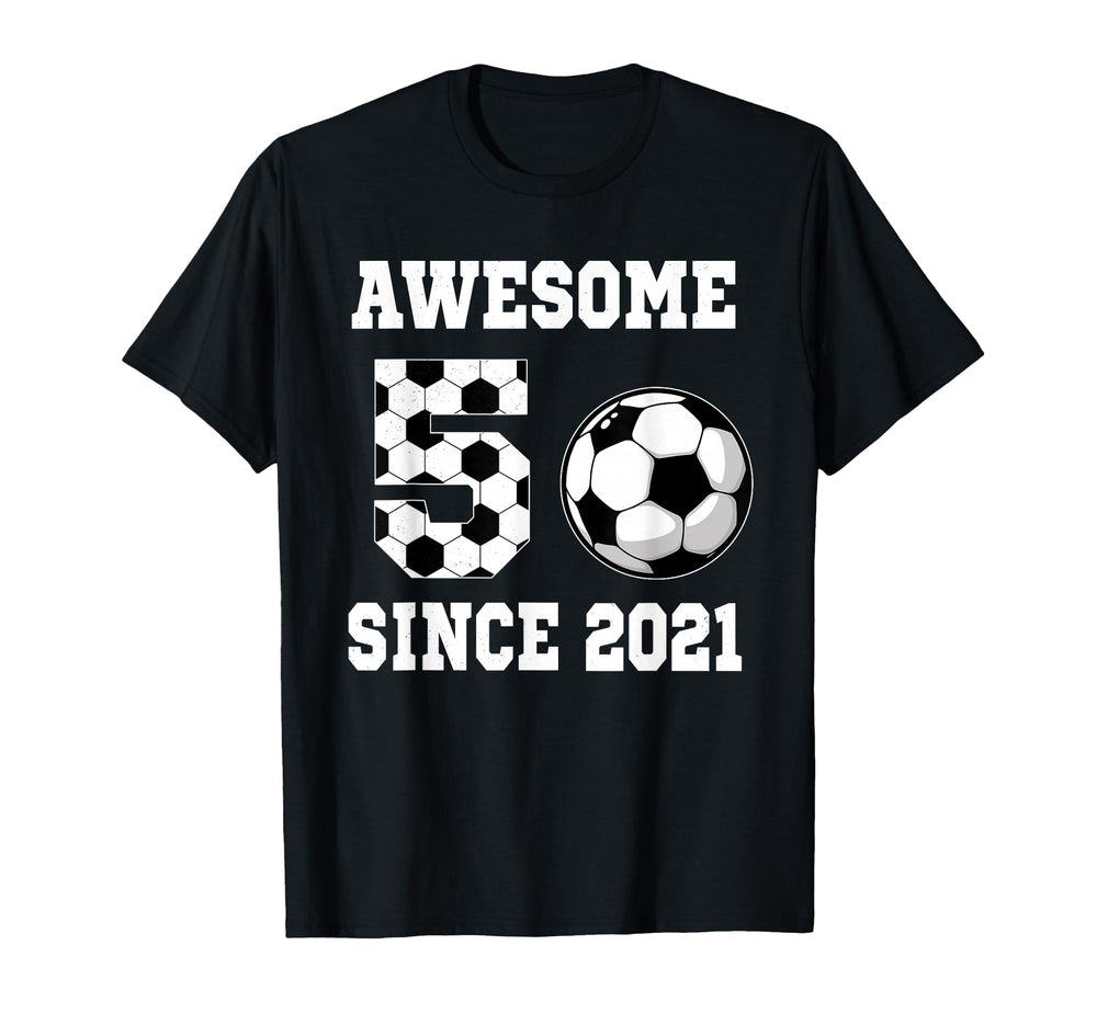 5 Years Old Birthday Soccer Awesome T-Shirt - Fun Novelty Design Men Women