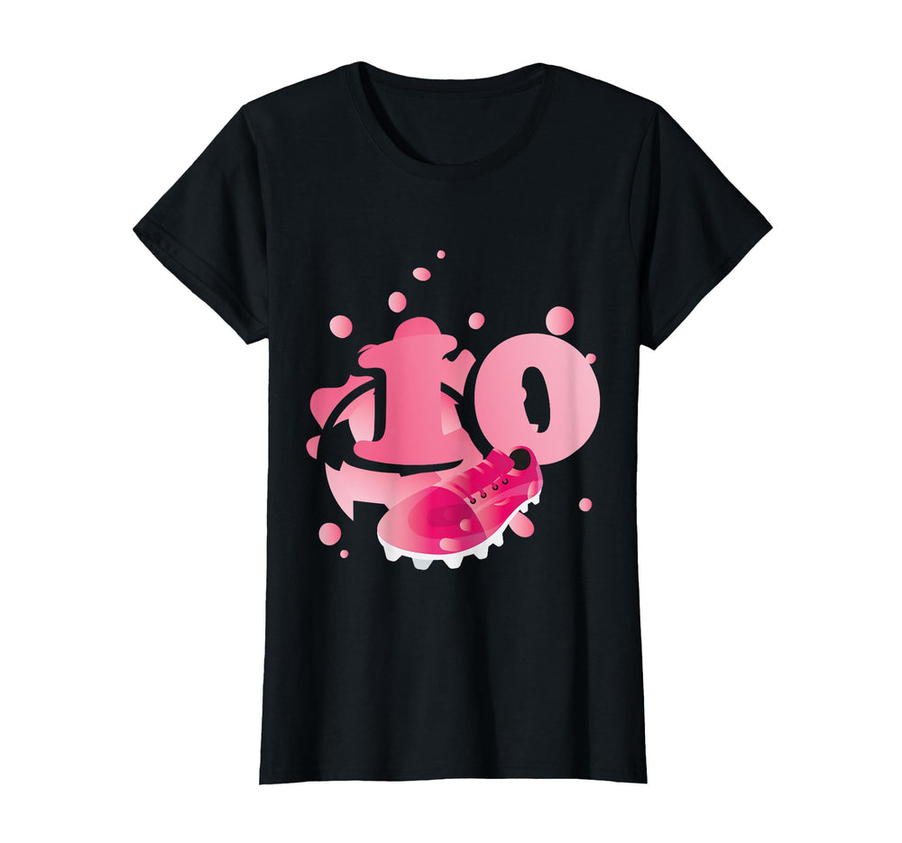 10Th Birthday Soccer Player Football 10 T-Shirt - Graphic Print for Adults