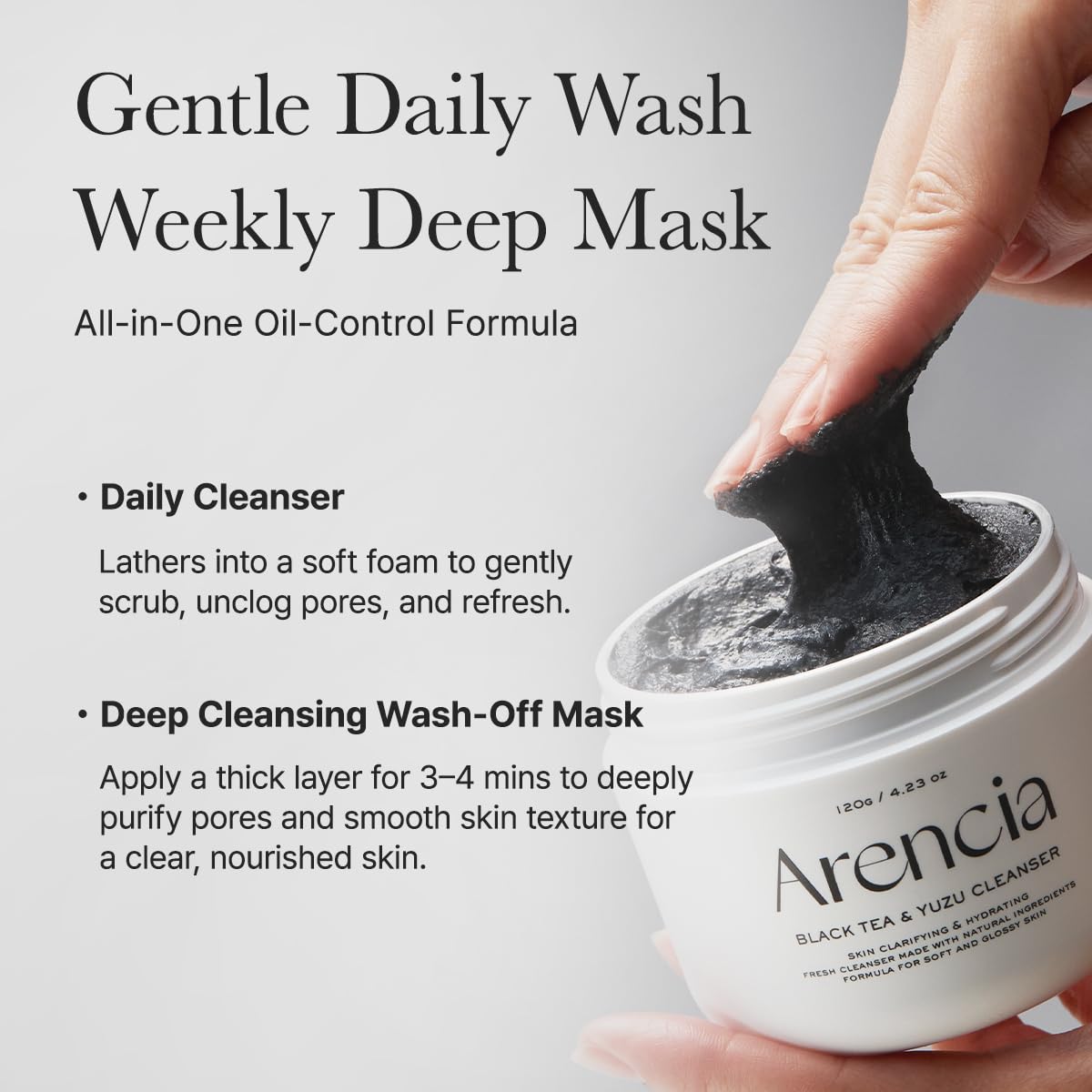 Arencia Black Tea & Yuzu Rice Mochi Cleanser - Snipetell