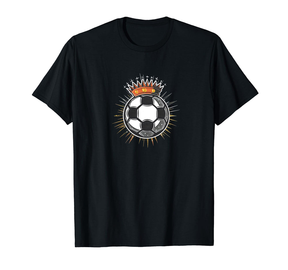 Crown Soccer Ball Soccer Coach T-Shirt - Casual Everyday Wear Unisex