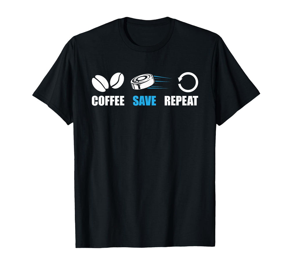 Ice Hockey Goalie Goalkeeper Coffee T-Shirt - Minimalist Print for Adults