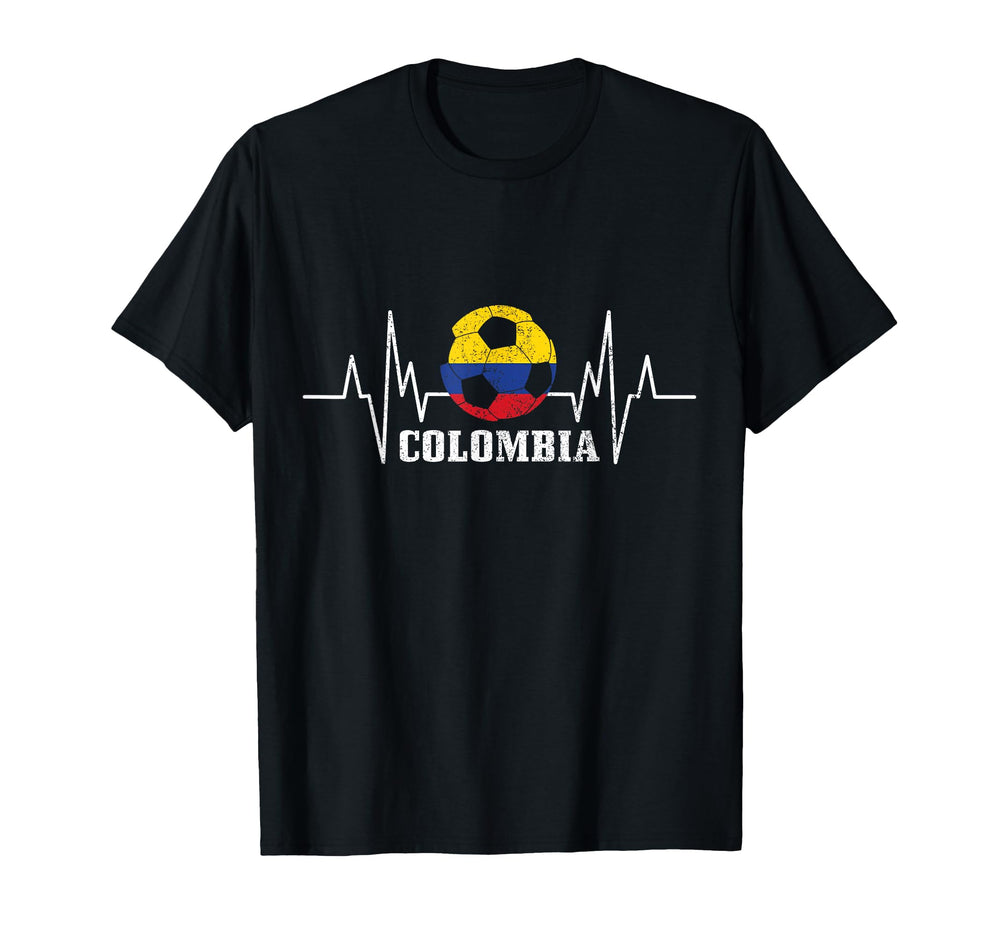 Colombia Heartbeat Colombian Flag Fan T-Shirt - Custom Art Print Unisex