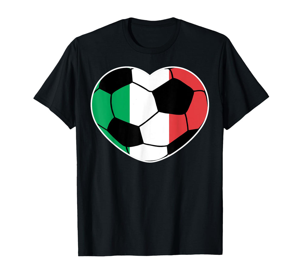Italy Soccer Ball Heart Italian Football T-Shirt - Novelty Apparel Unisex