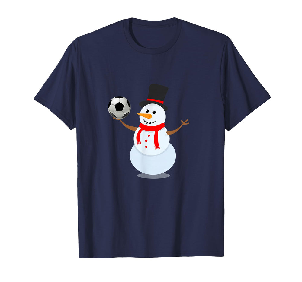 Sporty Snowman Soccer Lover T-Shirt - Graphic Print Unisex