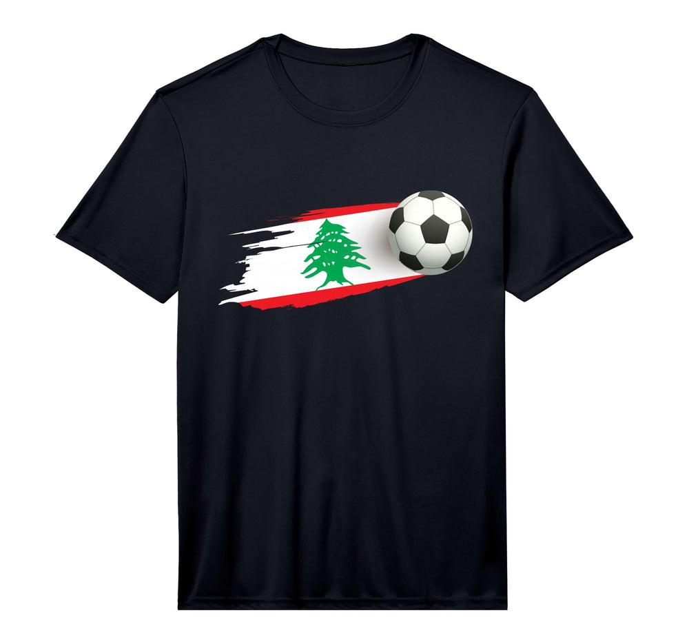 Lebanon Soccer Ball Lebanon Flag T-Shirt - Fun Novelty Design for Adults