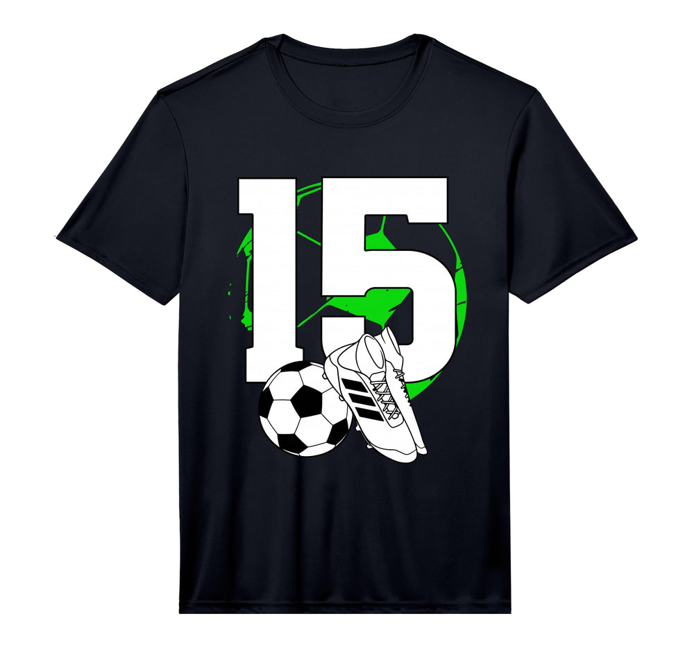 15Th Birthday Soccer Player Football T-Shirt - Minimalist Print for Adults