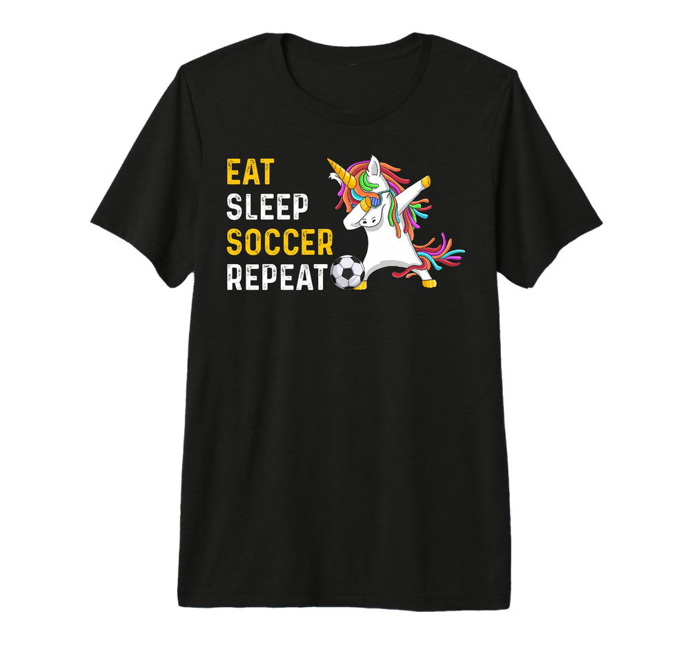 Funny Eat Sleep Soccer Repeat Tri Blend T-Shirt - Graphic Print for Adults